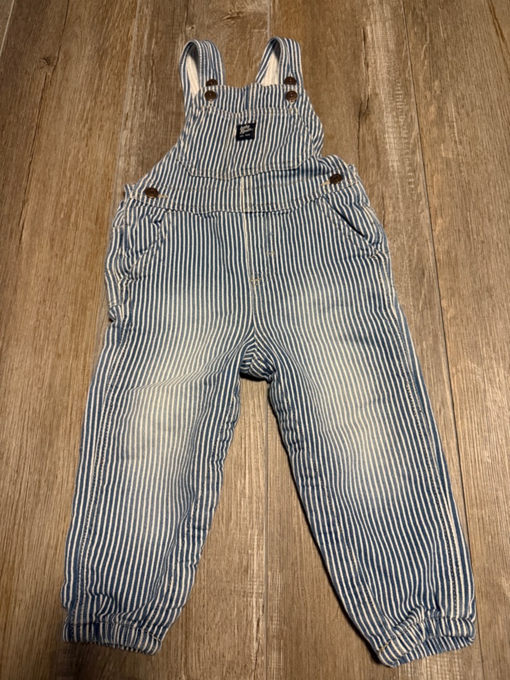 Baby Bgosh Striped Blue Kids Overalls - Classic Denim-Style Dungarees